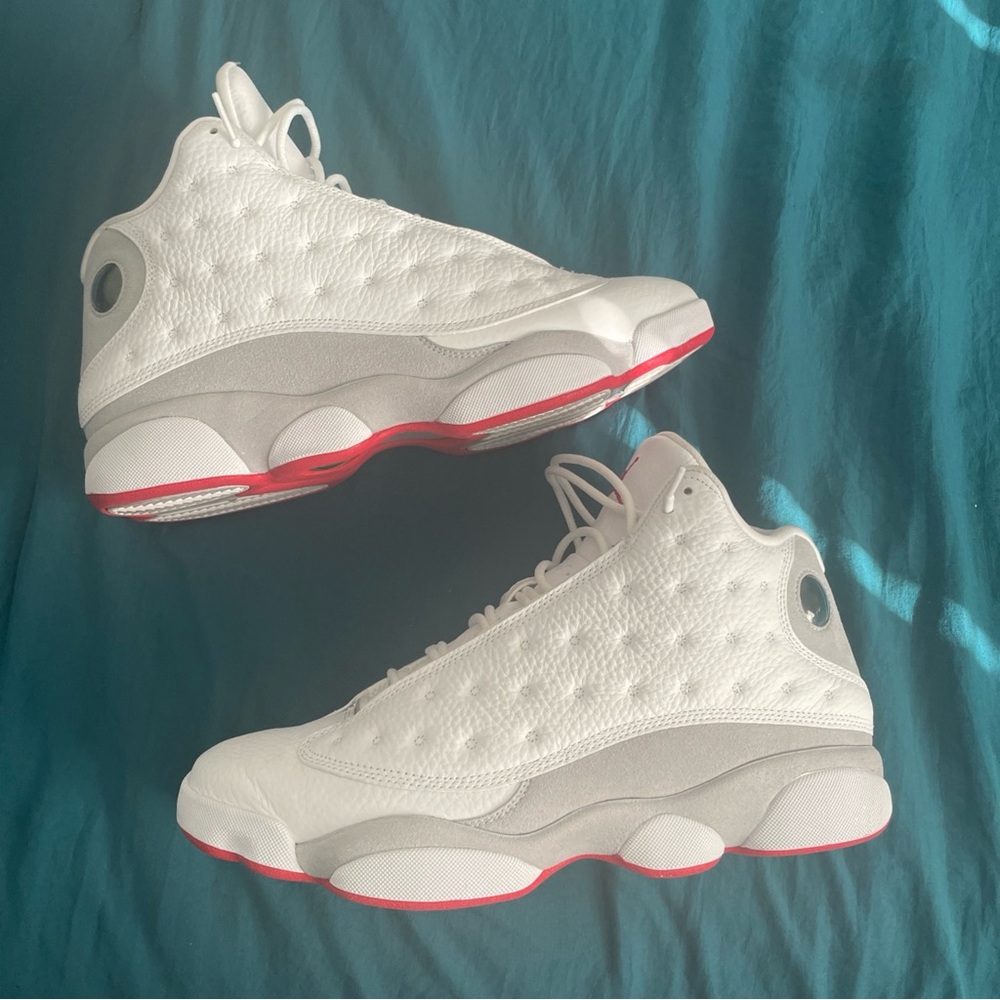 Jordan Air 13 Retro in White, Red, and Gray